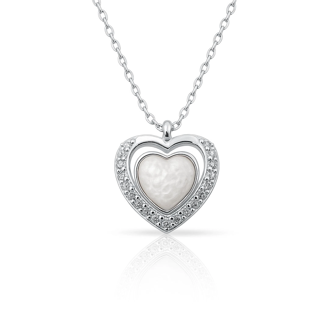 Gargantilha Coração Prata 925 com Zircônias - Blend Collection