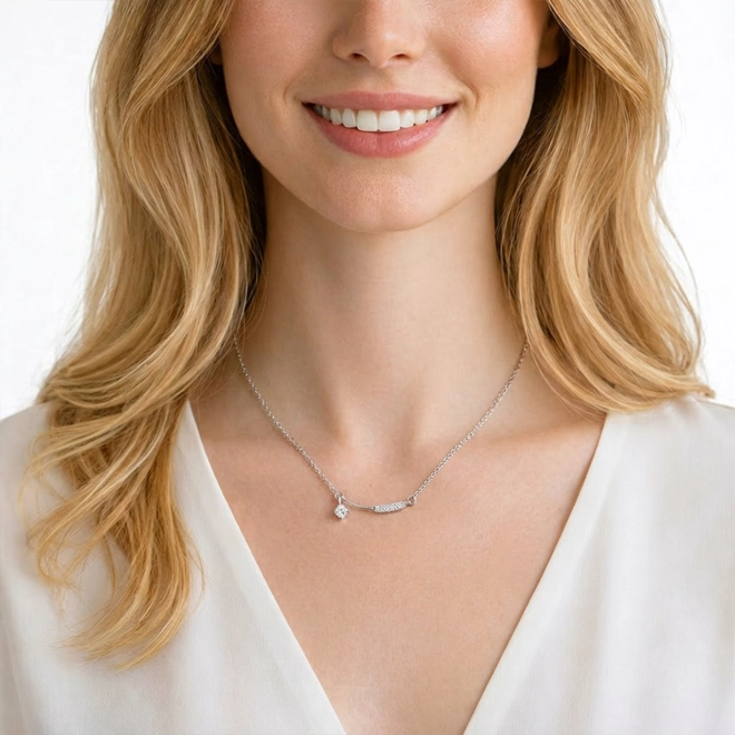 Gargantilha Blend Collection Delicada com Zircônias Cristal