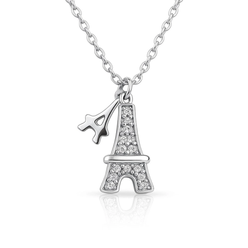 Gargantilha com Pingente Zircônia Torre Eiffel