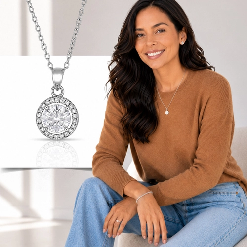 Gargantilha Blend Collection Ponto Luz com Zircônias Cristal Cravejadas