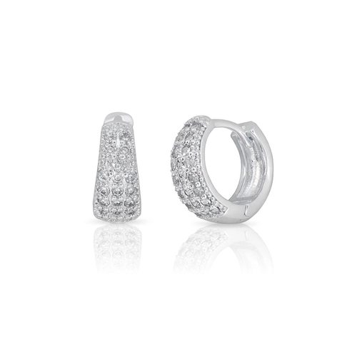 Brinco Cravejado com Zircônias Cristal Argola Click