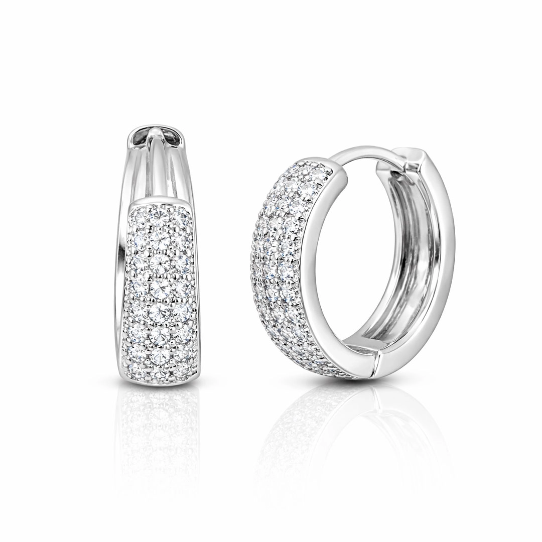 Brinco Argola Click com Zircônias Cristal G