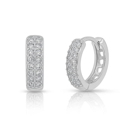 Brinco Argola Click Com Zircônias Cristal P
