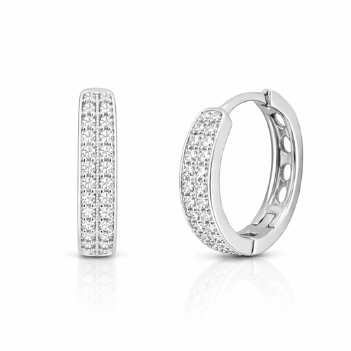 Brinco Argola Click Cravejado com Zircônias Cristal G