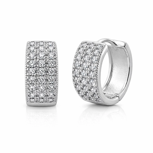 Brinco Argola Click com Zircônias Cravejadas