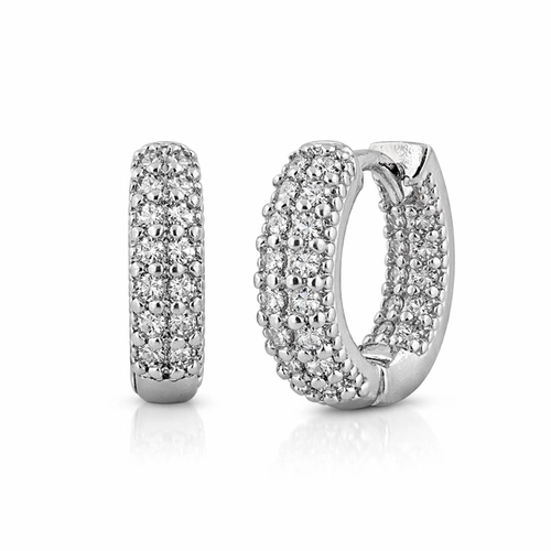 Brinco Argola Click com Zircônias Cravejadas M