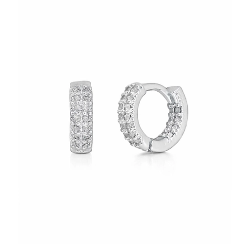 Brinco Argola Click com Zircônias Cravejadas P
