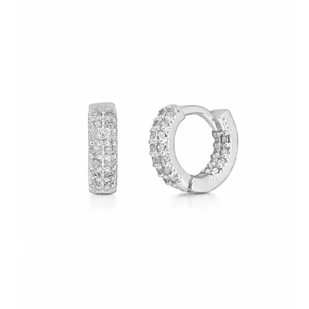 Brinco Argola Click com Zircônias Cravejadas P