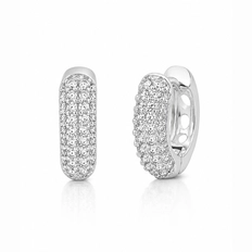 Brinco de Argola Click com Zircônias Cristal M