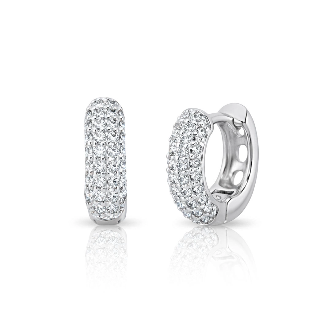 Brinco Click com Zircônias Cristal Cravejadas P