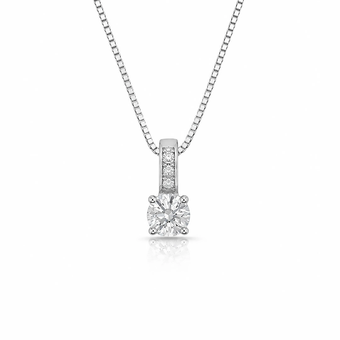 Gargantilha Ponto Luz com Zircônias Cristal Cravejadas