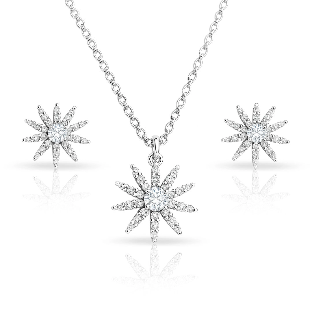 Conjunto Estrela com Zircônias Cristal