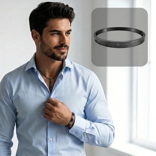 Bracelete Carbonado com Oração Pai Nosso