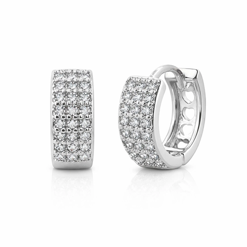 Brinco Argola Click Cravejado com Zircônias Cristal P