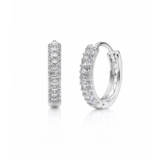 Brinco Argola Click com Zircônias Cristal M
