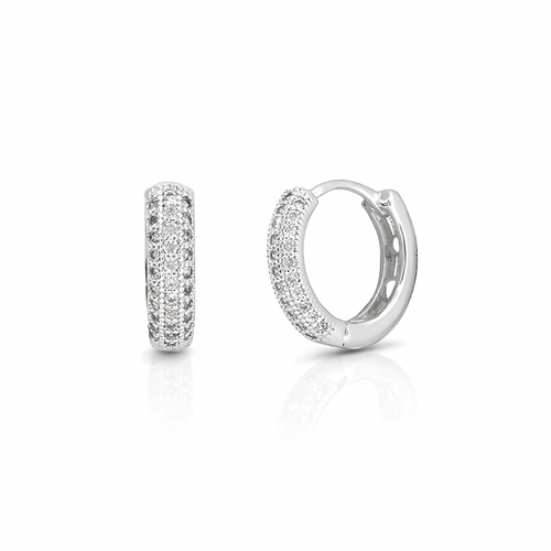 Brinco Argola Click com Zircônias Cristal M