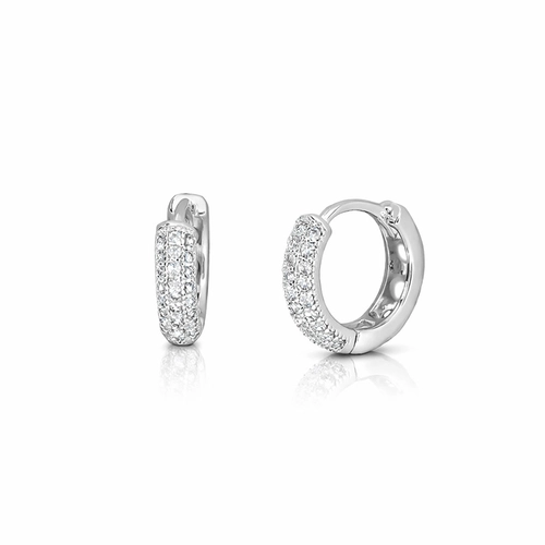 Brinco Argola Click com Zircônias Cristal P