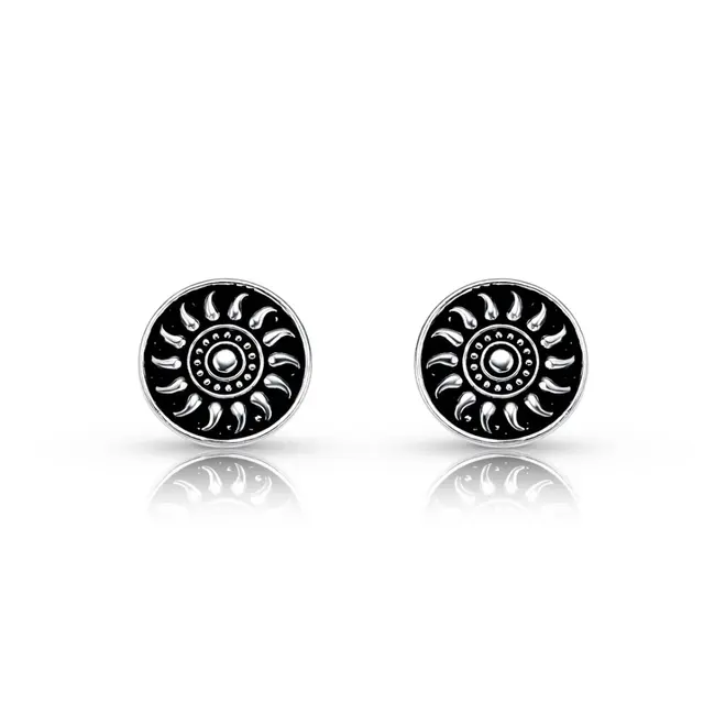Brinco de Prata Top Mandala Envelhecida