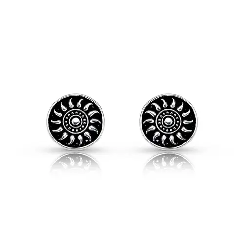 Brinco de Prata Top Mandala Envelhecida