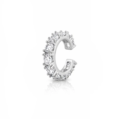 Brinco Ear Cuff Argola Cravejada com Zircônias Cristal (Unidade)