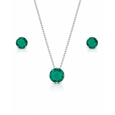 Conjunto Redondo com Zircônias Esmeralda