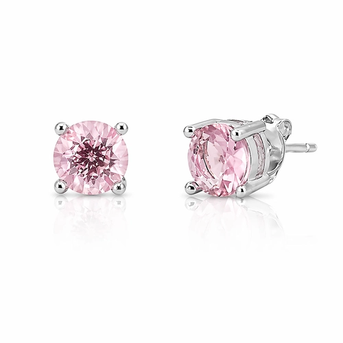 Brinco Top Zircônia Rosa Redonda