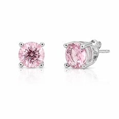 Brinco Top Zircônia Rosa Redonda