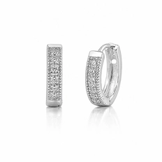 Brinco Argola Click com Zircônias Cristal