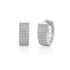Brinco Argola Click com Zircônias Cristal
