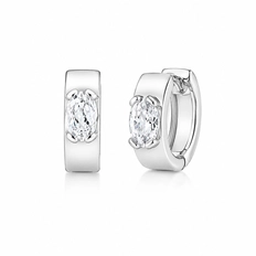 Brinco Argola Click Espelhada com Zircônia Oval
