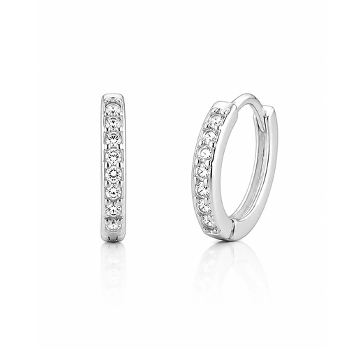 Brinco Argola Click com Zircônias Cristal