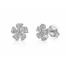 Brinco Top Flor com Zircônias Cristal G