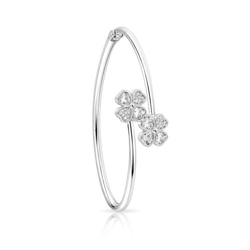 Bracelete Delicado com Trevos e Zircônias Cristal