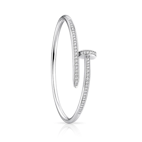 Bracelete Prego com Zircônias Cristal