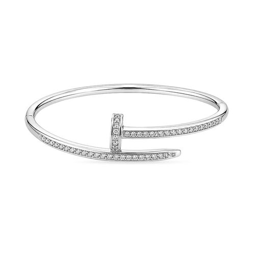 Bracelete Prego com Zircônias Cristal