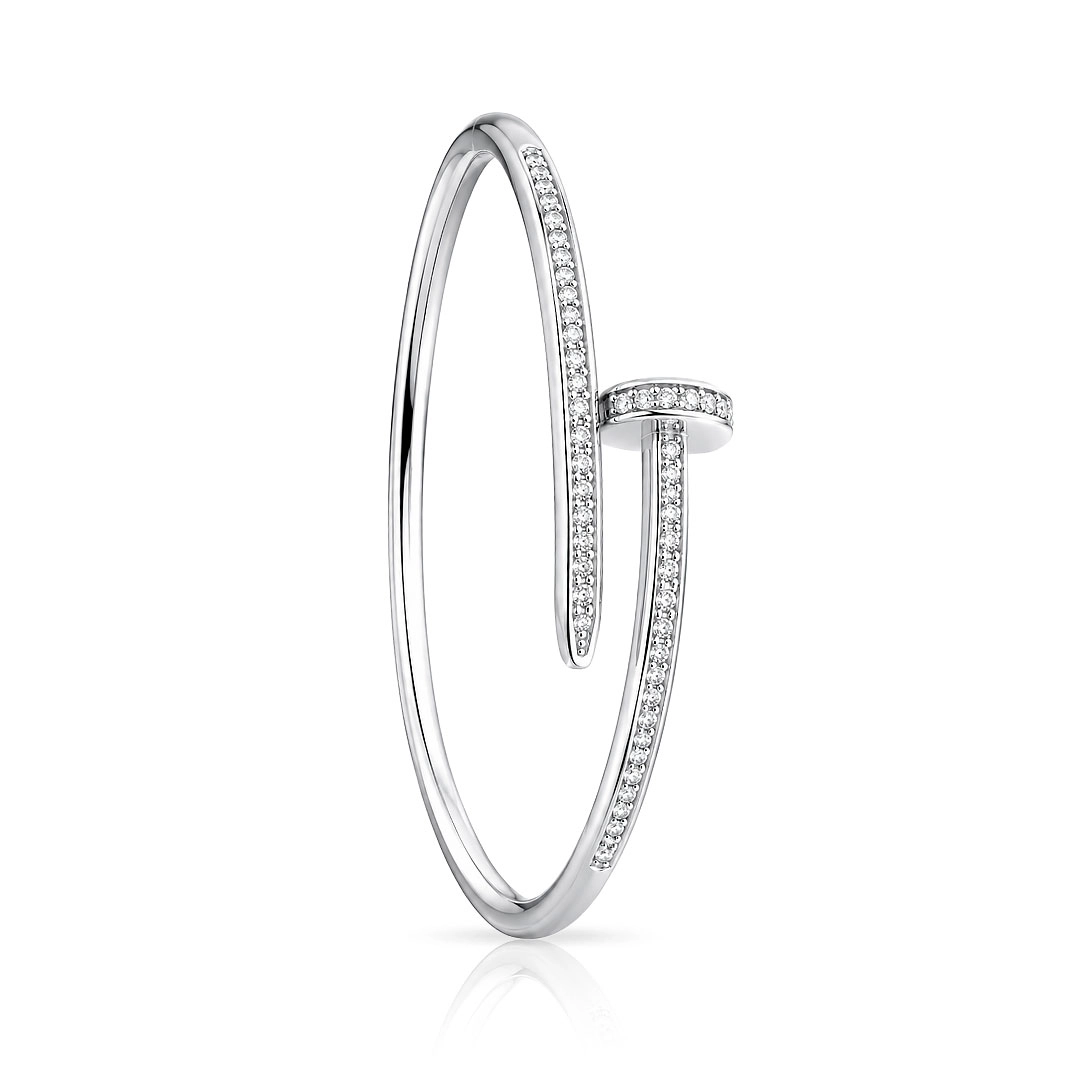 Bracelete Prego com Zircônias Cristal