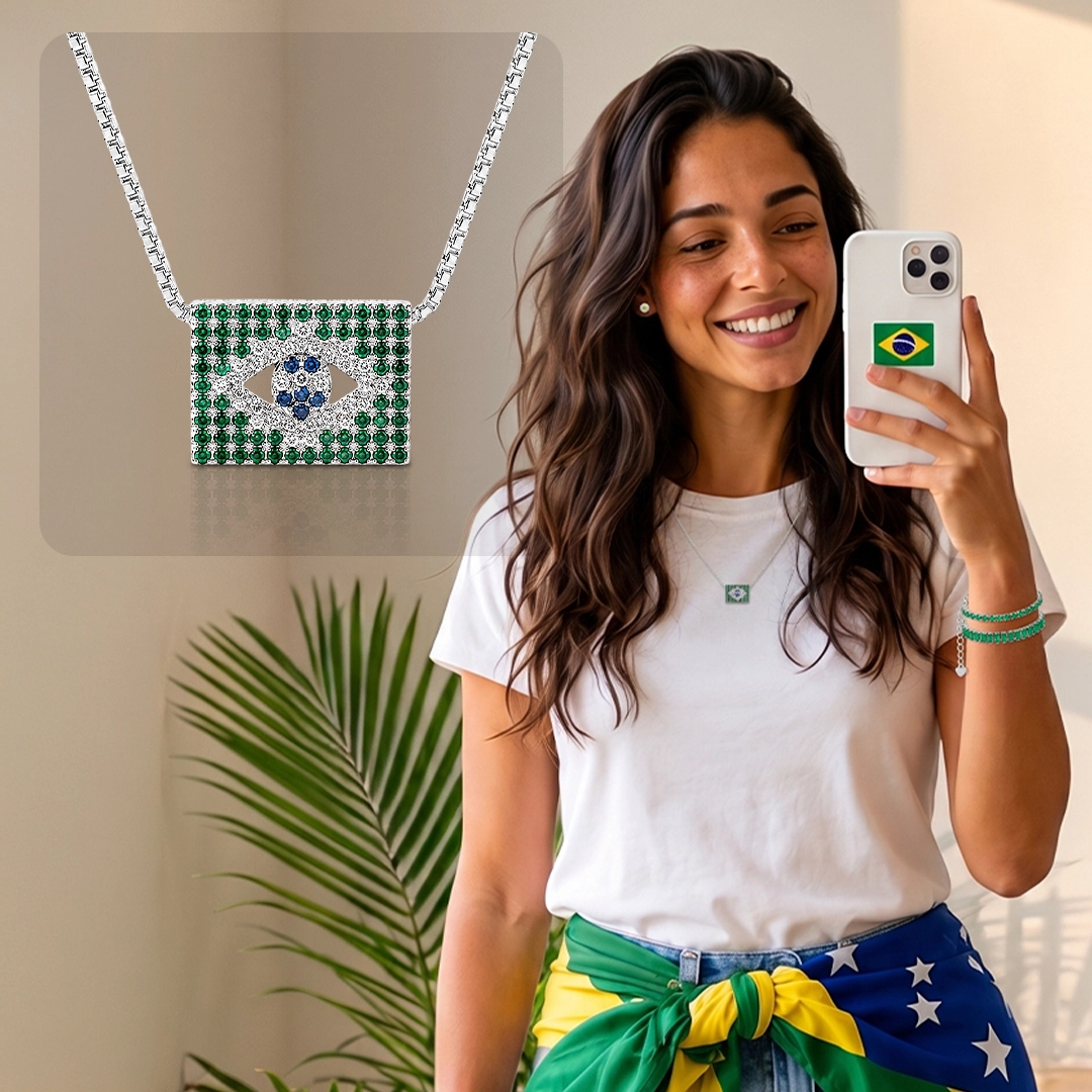 Gargantilha com Bandeira do Brasil