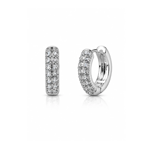 Brinco Click Argola Cravejada com Zircônias Cristal
