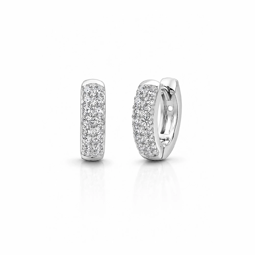Brinco Argola Click com Zircônias Cristal P