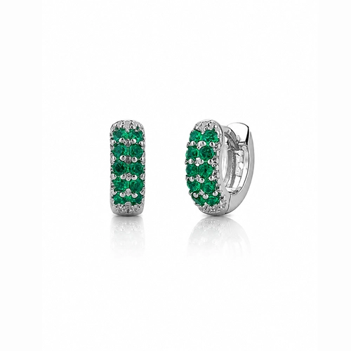 Brinco Argola Click com Zircônias Esmeralda P