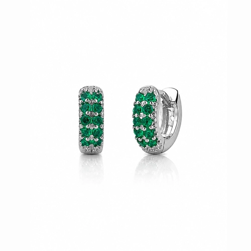 Brinco Argola Click com Zircônias Esmeralda P