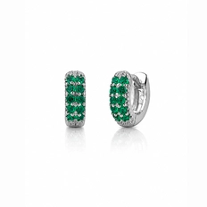 Brinco Argola Click com Zircônias Esmeralda P