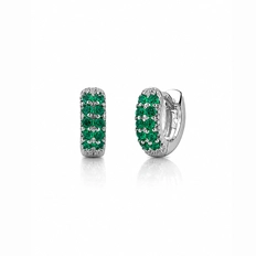 Brinco Argola Click com Zircônias Esmeralda P