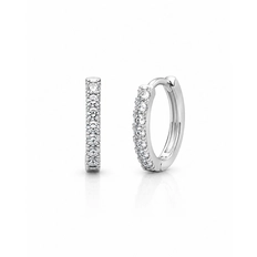 Brinco de Argola Click Médio com Zircônias Cristal