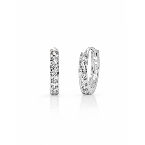 Brinco Argola Click com Zircônias Cristal M