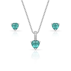 Conjunto Coração com Zircônia Esmeralda