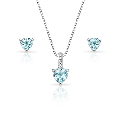 Conjunto Coração com Zircônias Topázio