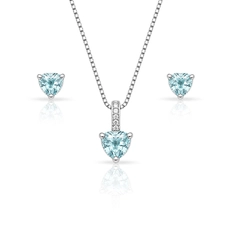 Conjunto Coração com Zircônias Topázio
