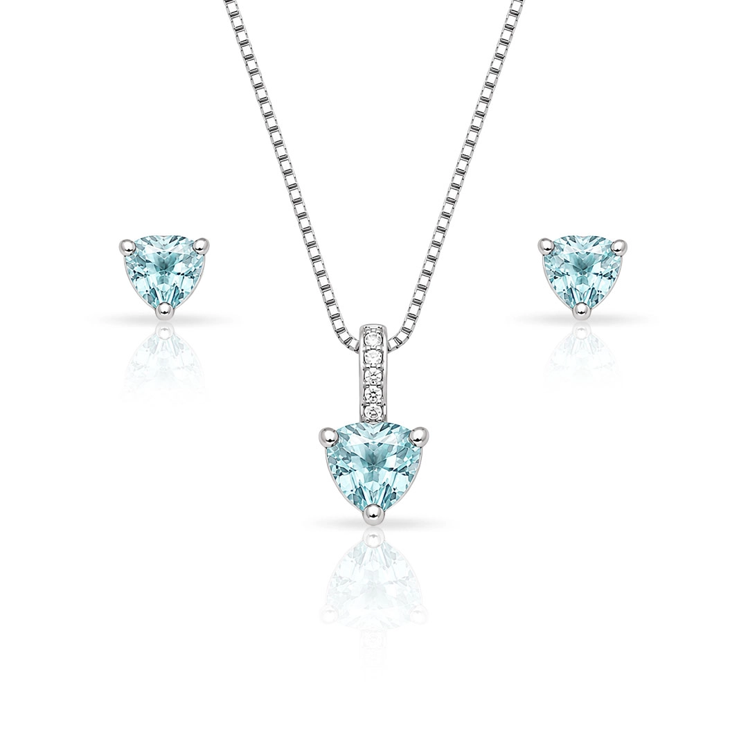 Conjunto Coração com Zircônias Topázio