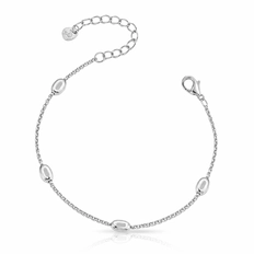 Pulseira com Pingentes Ovais Espelhados